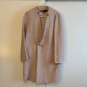 Zara Light Pink Long Blazer